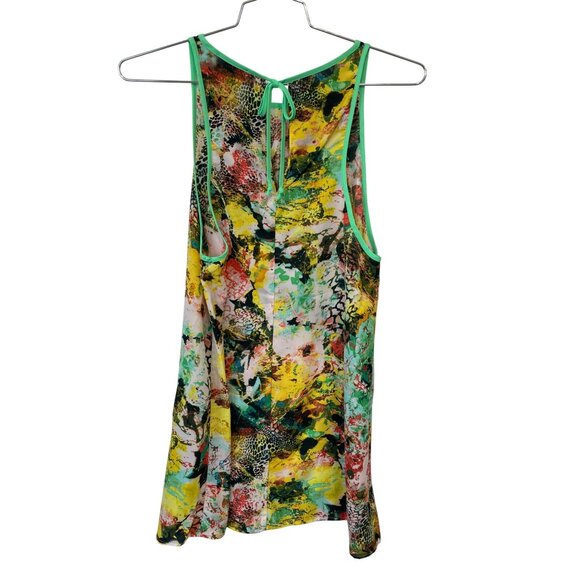 Glam Abstract Tank Tunic Dress Size Small Sleeveless Keyhole Boho Colorful Artsy - Picture 2 of 8